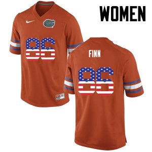 Women's Florida Gators #86 Jacob Finn NCAA Nike Orange USA Flag Fashion Authentic Stitched College Football Jersey JJT8562LW